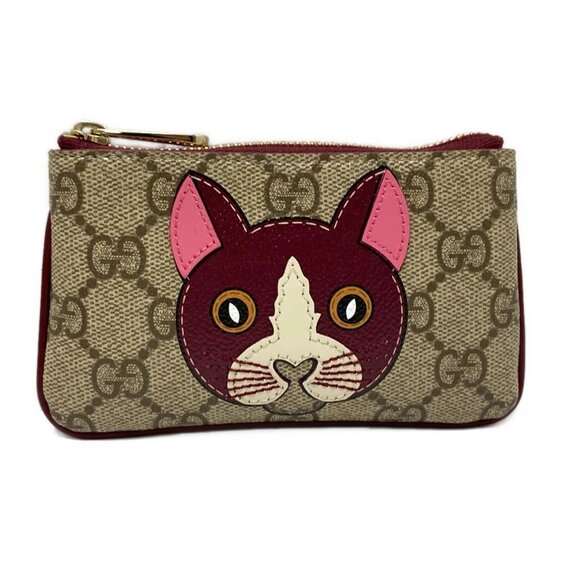 GUCCI GG Plus/GG Supreme Beige Dark Gray Bordeaux PVC Leather -435-081525 - Picture 1 of 5